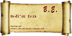 Bródi Erik névjegykártya